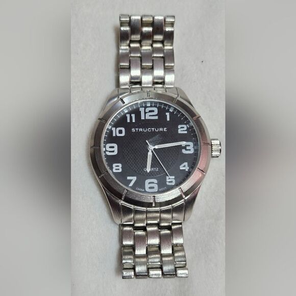 Men's Structure Analog Quartz Stainless Steel Black Watch IN BOX - Picture 3 of 8